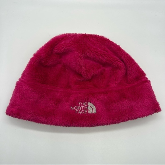 The North Face Pink Fuzzy Beanie Hat - Picture 1 of 3